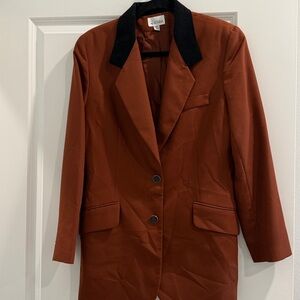 Agenda rust/ burnt orange and Black Blazer sz 10